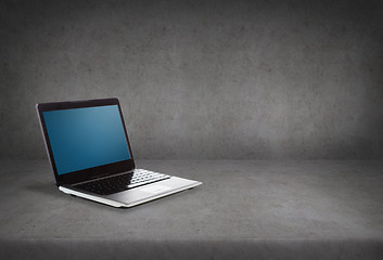 Image showing laptop computer with blank black screen