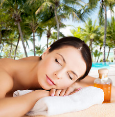 Image showing happy woman in spa salon