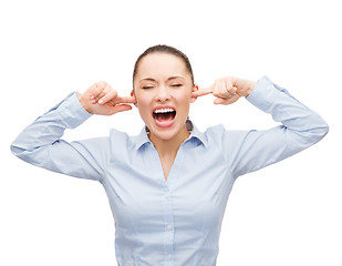 Image showing angry screaming businesswoman