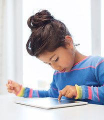 Image showing little girl with tablet pc