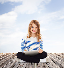 Image showing student girl with tablet pc