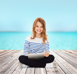 Image showing student girl with tablet pc