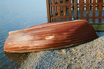 Image showing upturned boat