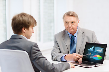 Image showing older man and young man with laptop computer