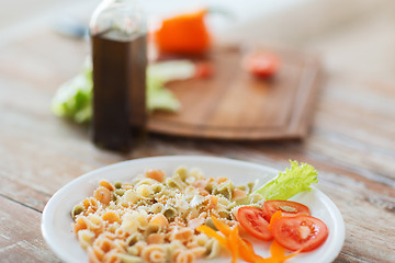 Image showing close up of pasta meal on plate