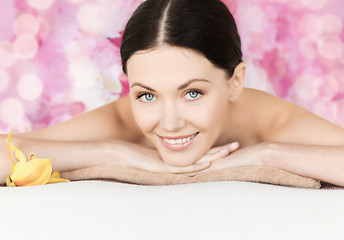 Image showing smiling woman in spa salon