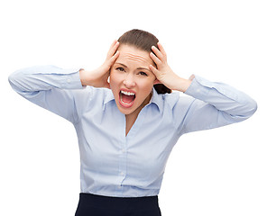 Image showing angry screaming businesswoman