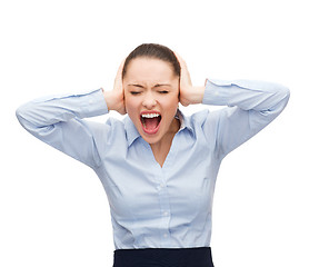 Image showing angry screaming businesswoman