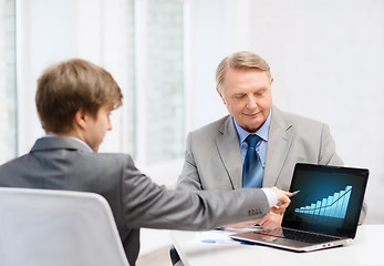 Image showing older man and young man with laptop computer