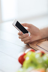 Image showing closeup of man with smartphone