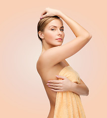 Image showing beautiful woman in towel