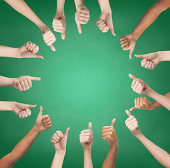 Image showing human hands showing thumbs up in circle