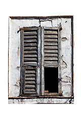Image showing window with old wood shutters 
