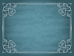 Image showing Vector vintage frame on a blue background