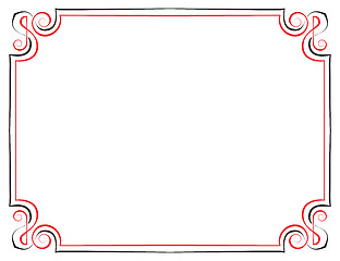 Image showing Vector vintage frame. Black with red