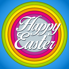 Image showing Happy Easter Rabbit Bunny on Rainbow Background