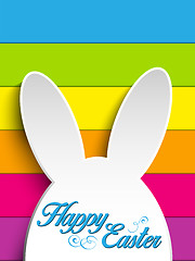 Image showing Happy Easter Rabbit Bunny on Rainbow Background