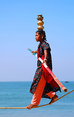 Image showing Young Indian Ropewalker