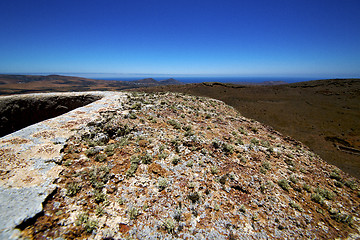 Image showing panoramas  lanzarote  spain the old   sentry tower and slot