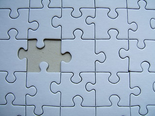 Image showing Blue puzzle - One alone