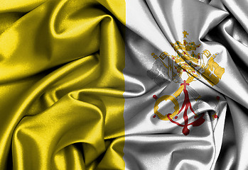 Image showing Satin flag, three dimensional render