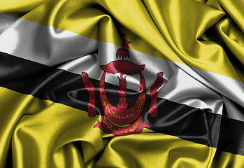 Image showing Satin flag, three dimensional render