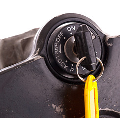 Image showing Key of an old motorcycle, selective focus