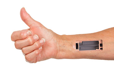 Image showing Robot - Insert the battery in an arm