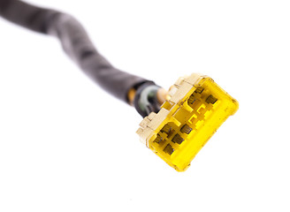 Image showing Yellow connection plug isolated