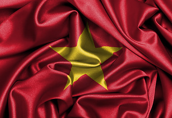 Image showing Satin flag, three dimensional render