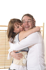 Image showing couple moving in appartment