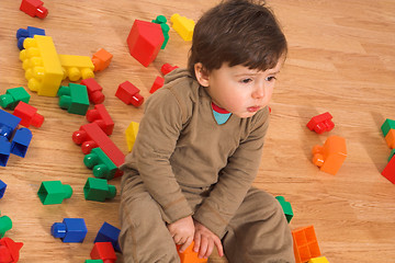 Image showing baby playing in empty room