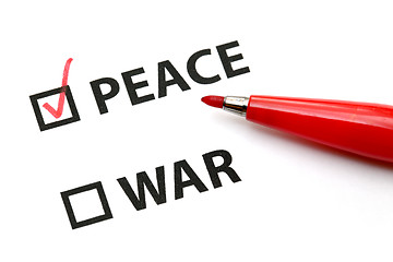 Image showing Peace or war