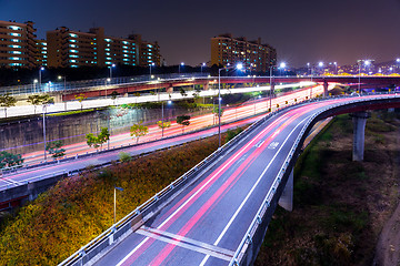 Image showing Highway in Seoul at night