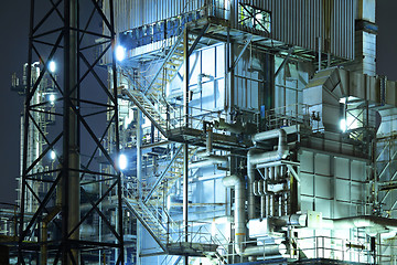 Image showing Industrial complex at night