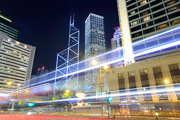 Image showing Hong Kong with traffic trail