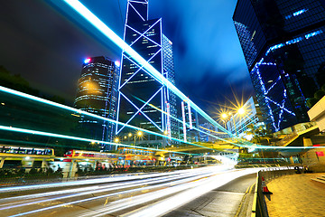 Image showing Hong Kong with traffic trail