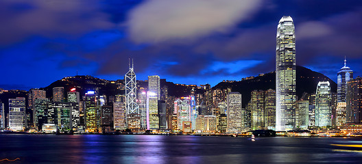 Image showing Hong Kong and victoria harbour at night