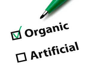 Image showing Organic or artificial concept for food