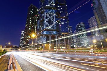 Image showing Hong Kong with traffic trail