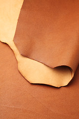 Image showing Brown leather pieces