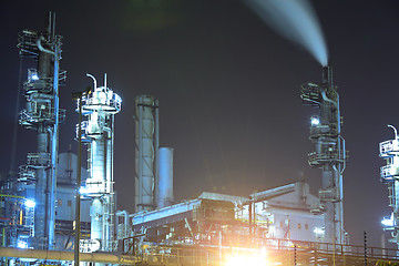 Image showing Industrial plant at night