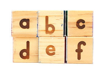 Image showing Wooden toy block for abcdef