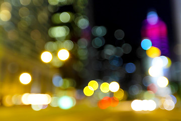 Image showing Blurred unfocused city view at night