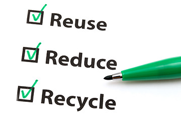 Image showing Reuse, Reduce and Recycle