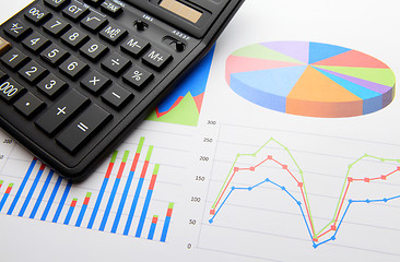 Image showing Data chart with calculator