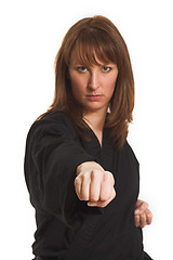 Image showing woman doing karate