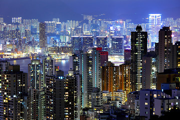 Image showing Hong Kong downtown at night