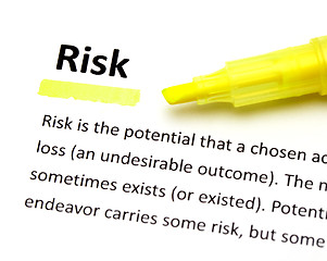 Image showing Definition of risk