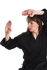 Image showing woman doing karate